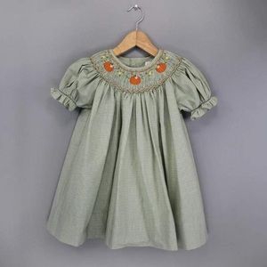 Pumpkin smocked dress